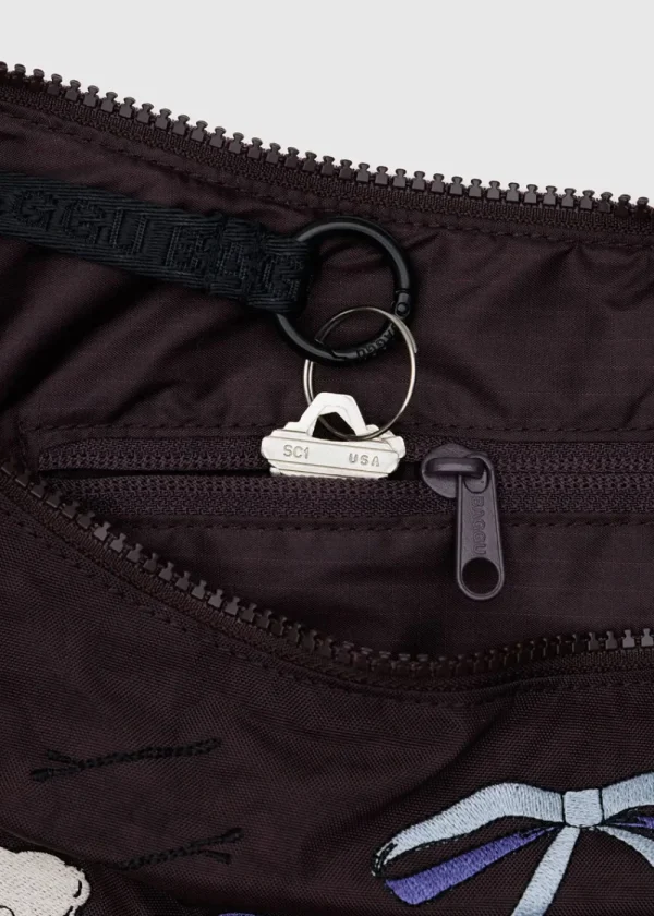 BAGGU Medium Nylon Crescent Bag - Embroidered Get Ready With Me | Bags