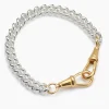 Tilly Sveaas Medium Silver and Gold Curb Clipt Bracelet | Bracelets