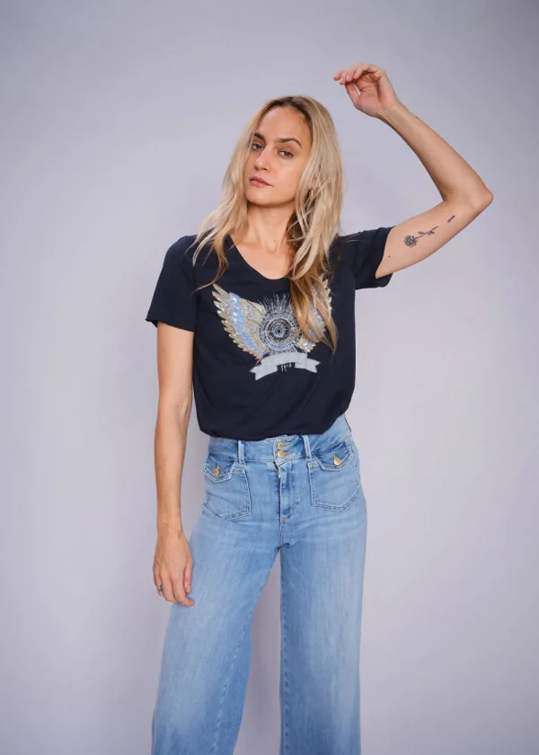 MOS MOSH MMGethi Deco Tee - Salute Navy | Tops