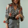 Rixo Moss Top - Swirl Daisy Black | Tops