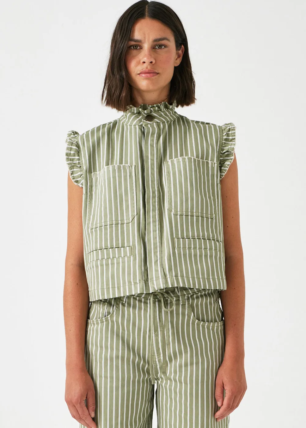pablo_waistcoat__vintage__2.webp Seventy + Mochi Pablo Waistcoat - Vintage Moss | Coats & Jackets