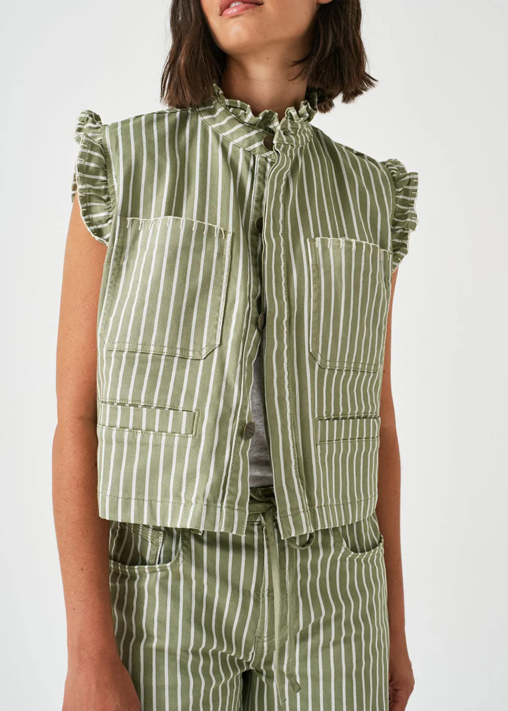 pablo_waistcoat__vintage__6.webp Seventy + Mochi Pablo Waistcoat - Vintage Moss | Coats & Jackets