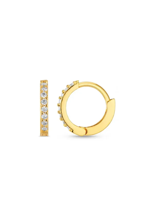 Orelia Pavé Mini Micro Hoop Earrings - Gold | Earrings