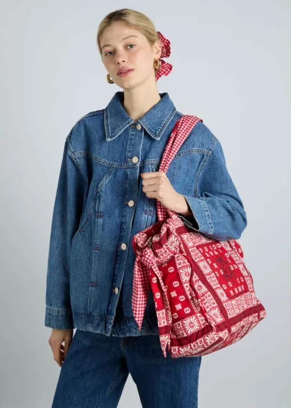 Damson Madder Quilted Tote Bag - Red Bandana | Bags