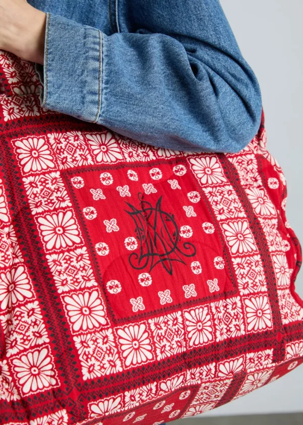 Damson Madder Quilted Tote Bag - Red Bandana | Bags