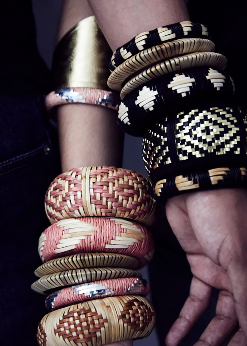 rose_and_natural_wide_ban_3.webp Cardomon Rose and Natural Wide Bangle | Bracelets