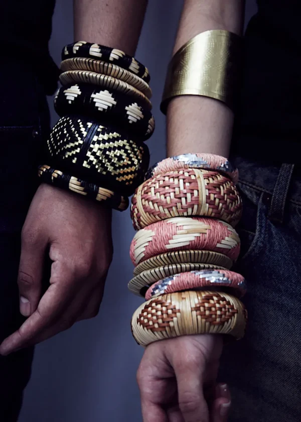 Cardomon Rose and Natural Wide Bangle | Bracelets