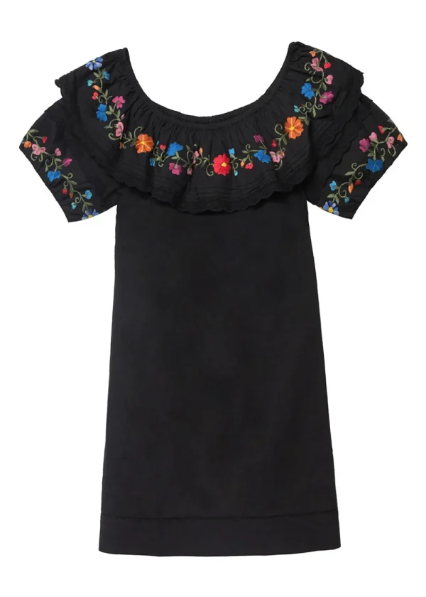 Rixo Saige Dress - Embroidery Black | Dresses
