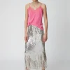 Stella Nova Sequins Fringes Skirt - Silver Fractures | Skirts