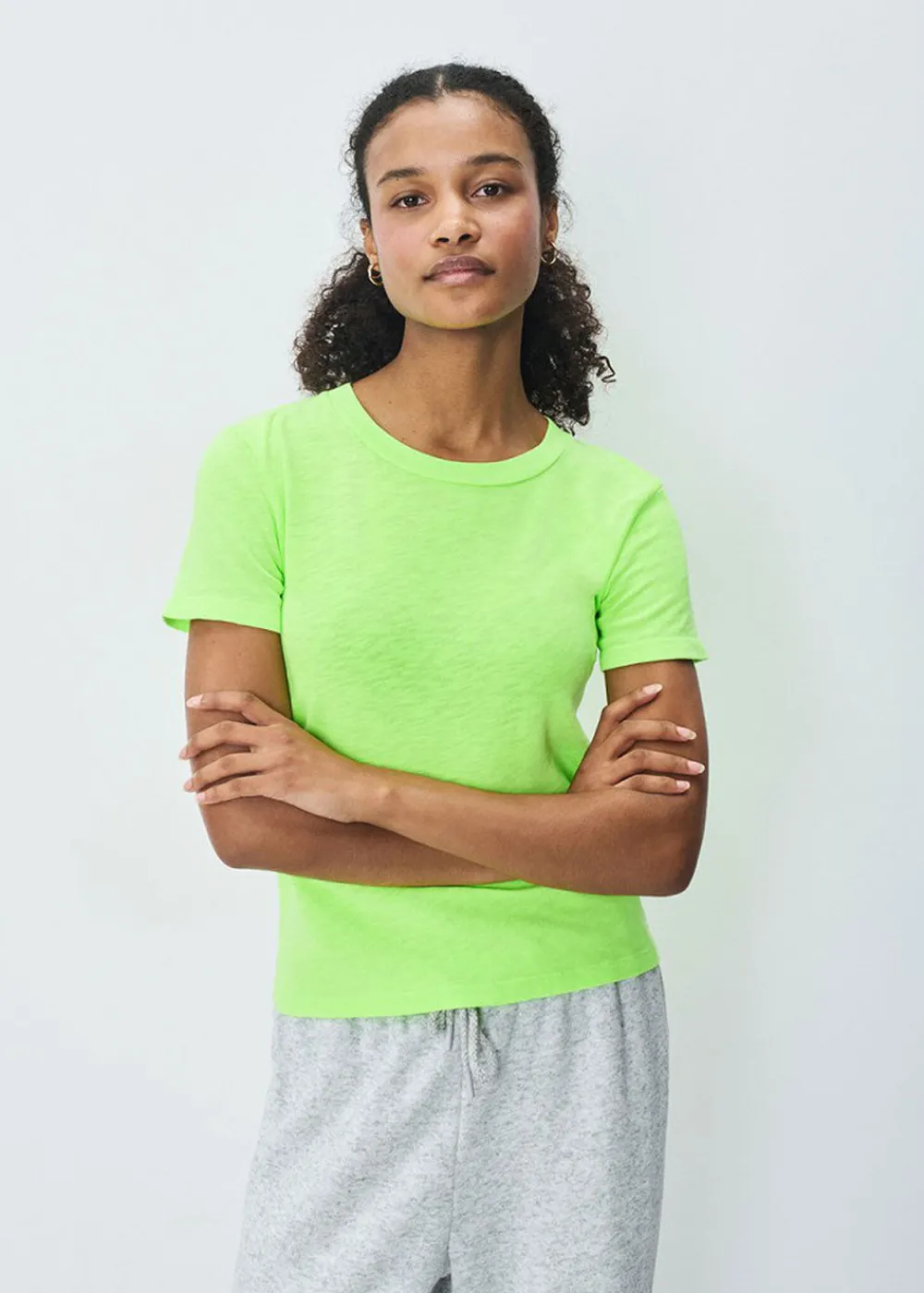 short_sleeve_sonoma_round_0.webp American Vintage Short Sleeve Sonoma Round Neck T-Shirt - Fluo Apple | Tops