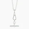 Tilly Sveaas Silver T-bar on Chunky Belcher Clipt Necklace | Necklaces