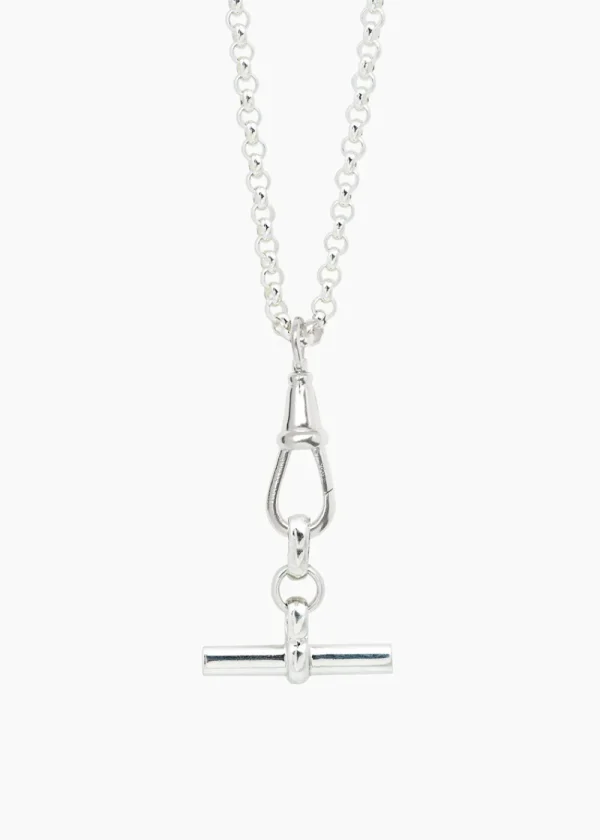 Tilly Sveaas Silver T-bar on Chunky Belcher Clipt Necklace | Necklaces
