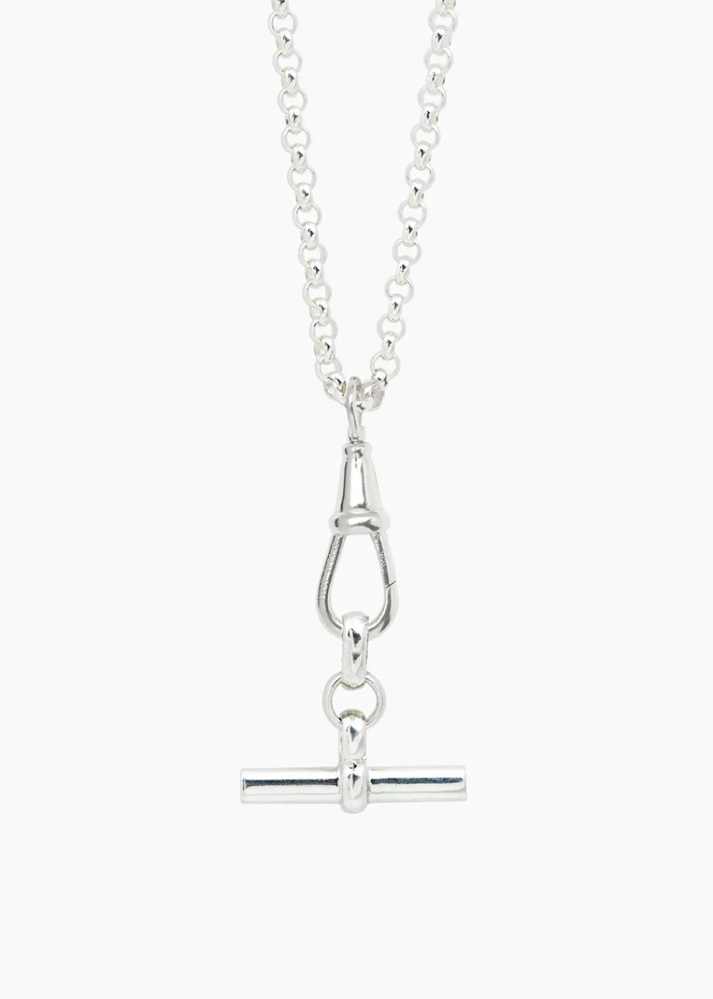 silver_tbar_on_chunky_bel_0.webp Tilly Sveaas Silver T-bar on Chunky Belcher Clipt Necklace | Necklaces