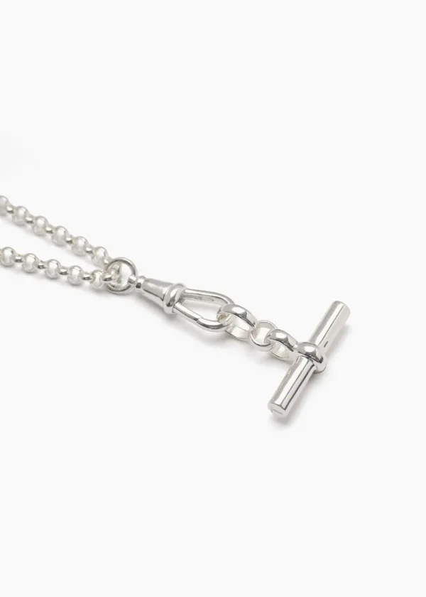 Tilly Sveaas Silver T-bar on Chunky Belcher Clipt Necklace | Necklaces