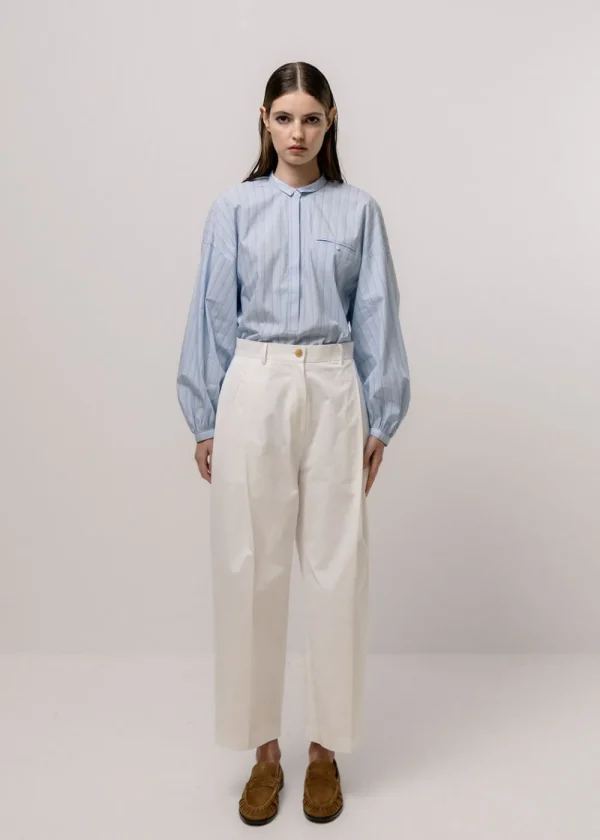 Emin and Paul Single Dart Trousers - White | Trousers