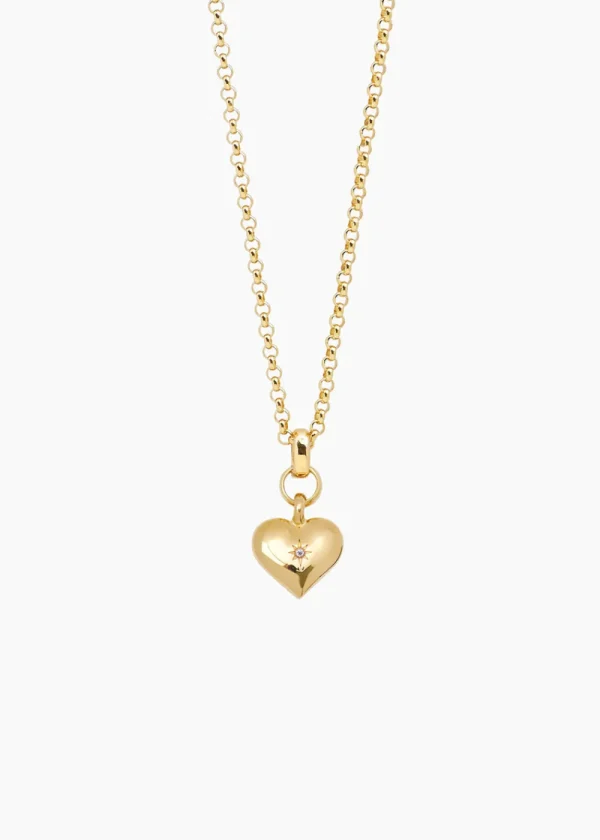 Tilly Sveaas Small Gold Heart on Belcher Chain | Necklaces