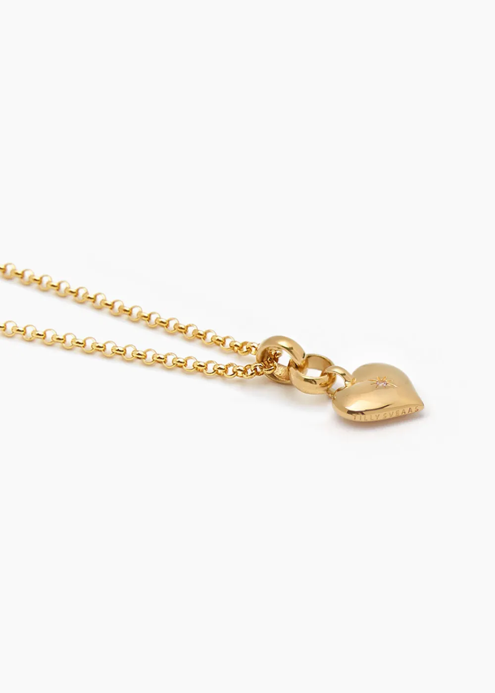 small_gold_heart_on_belch_3.webp Tilly Sveaas Small Gold Heart on Belcher Chain | Necklaces