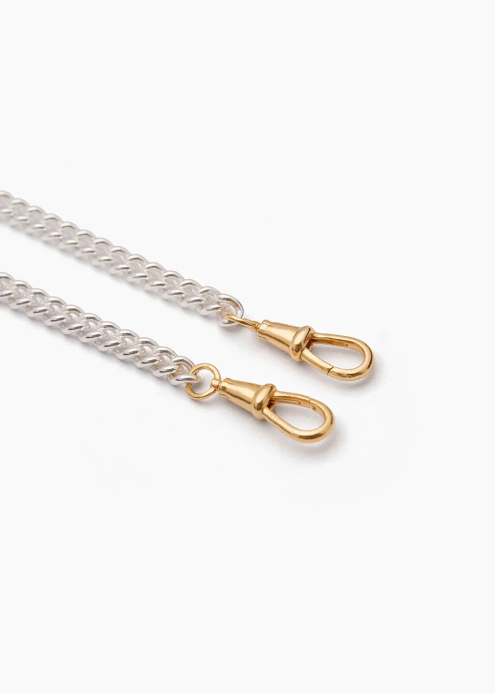 small_gold_tbar_on_slim_s_4.webp Tilly Sveaas Small Gold T-bar on Slim Silver and Gold Curb Clipt Necklace | Necklaces