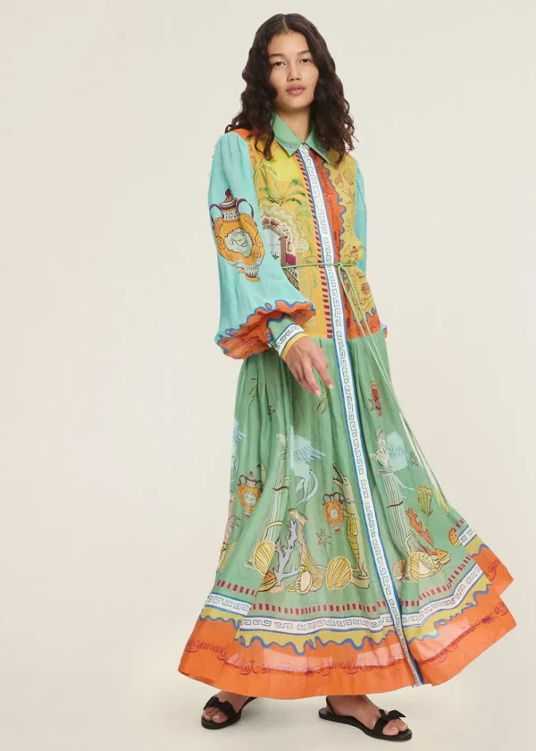 Alémais Surrealist Summer Ramie Shirtdress | Dresses
