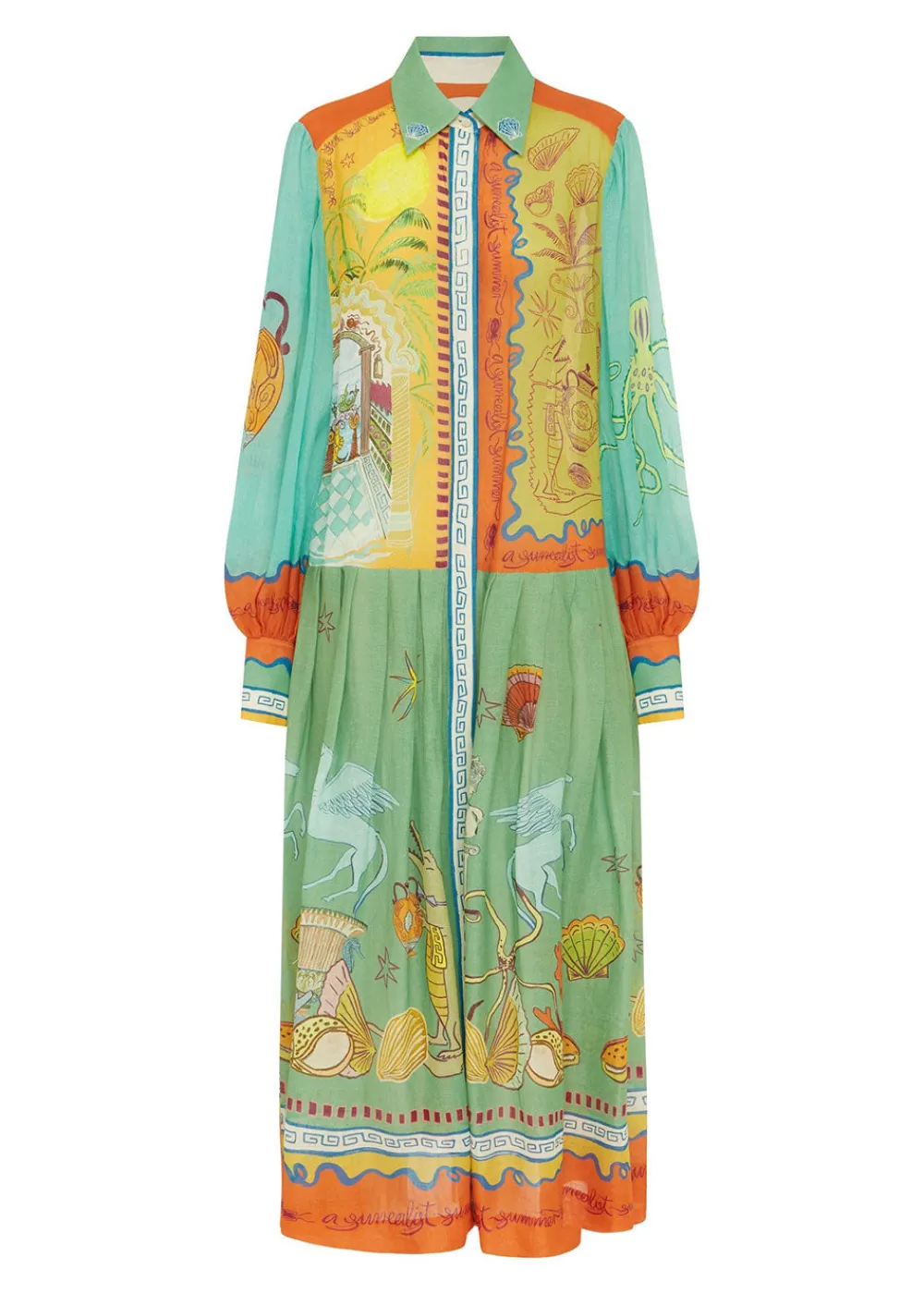 surrealist_summer_ramie_s_5.webp Alémais Surrealist Summer Ramie Shirtdress | Dresses