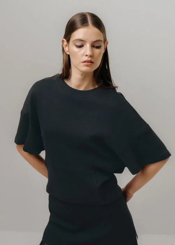 Emin and Paul Tapered T-Shirt - Black | Tops