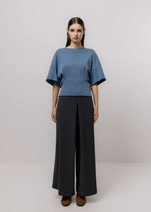 Emin and Paul Tapered T-Shirt - Sky | Tops