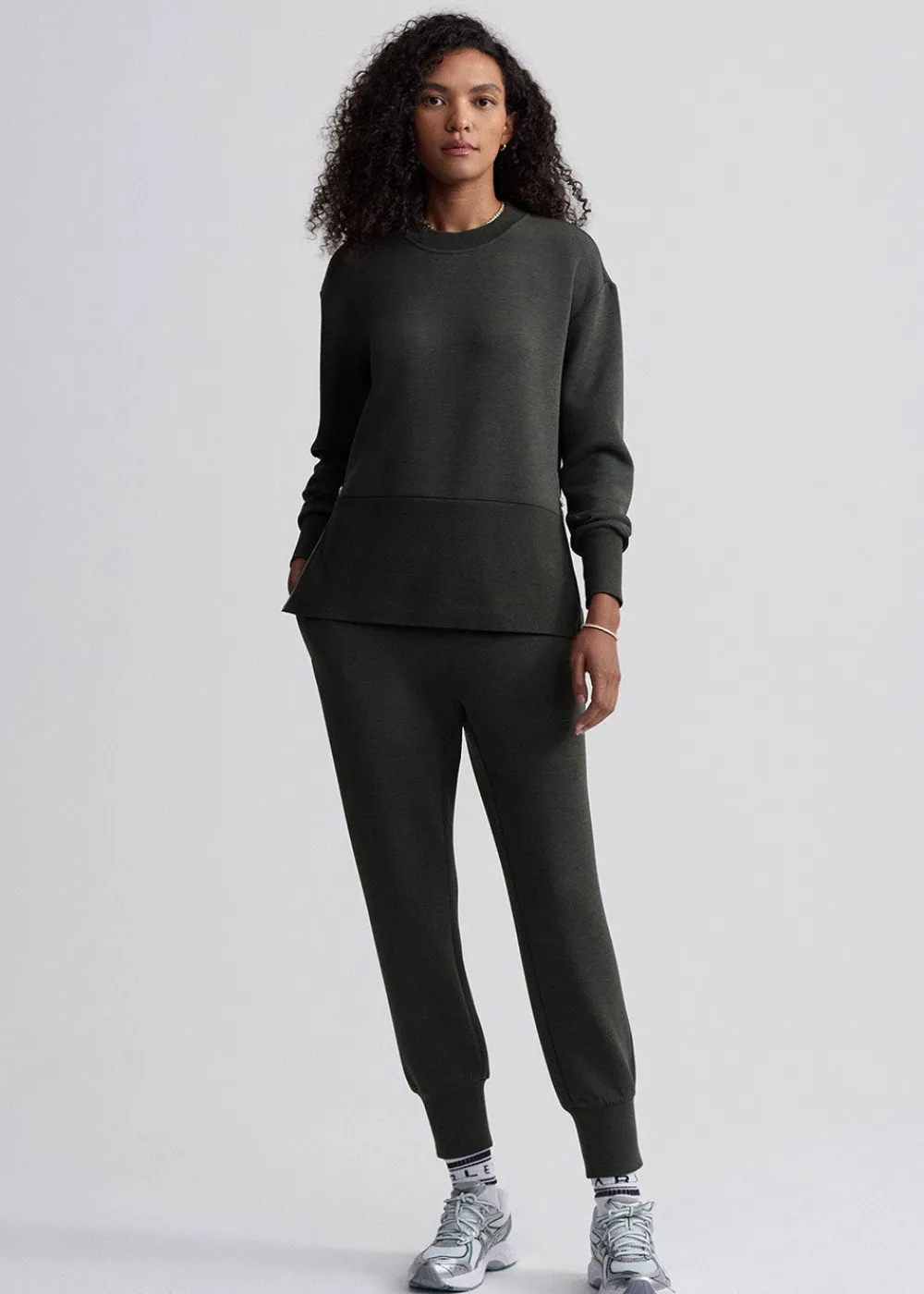 the_slim_cuff_pant_quot___0.webp Varley The Slim Cuff Pant 27.5" - Olive Marl | Trousers