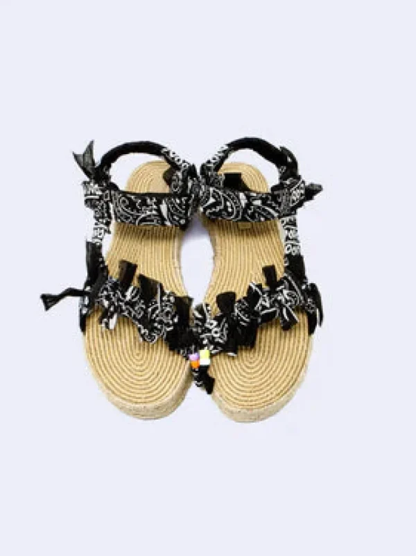 Arizona Love Trekky Raffia Bandana Black | Sandals