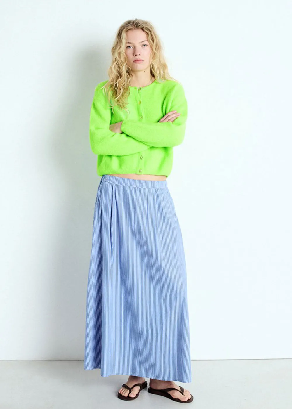 vitow_cardigan__fluo_appl_6.webp American Vintage Vitow Cardigan - Fluo Apple | Knitwear
